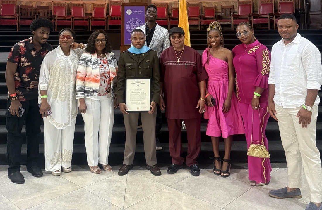 Arinze with his community on commissioning day